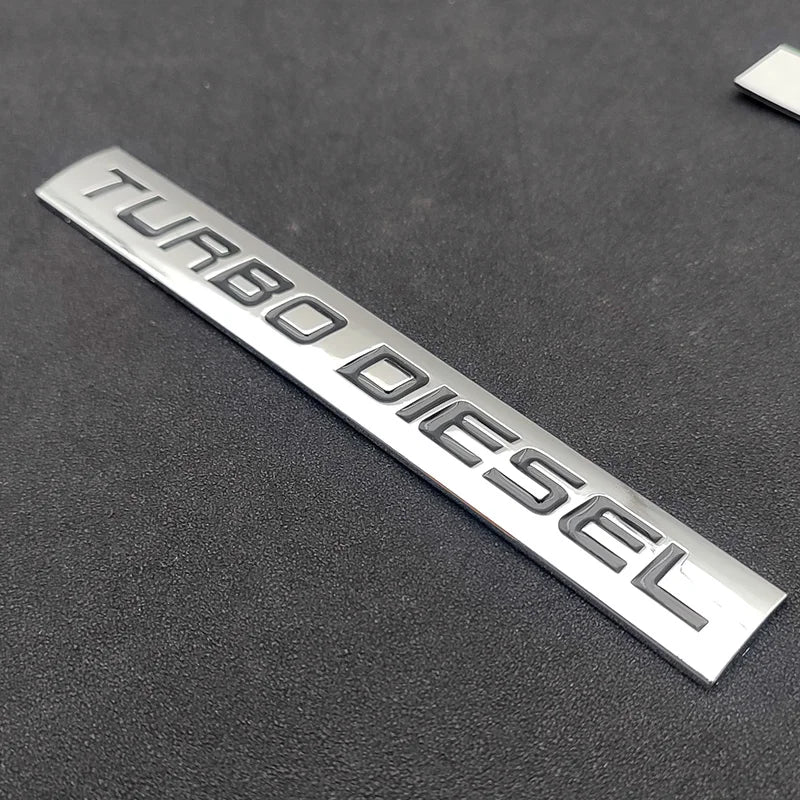 3D Chrome Metal "Turbo Diesel" Emblem Sticker