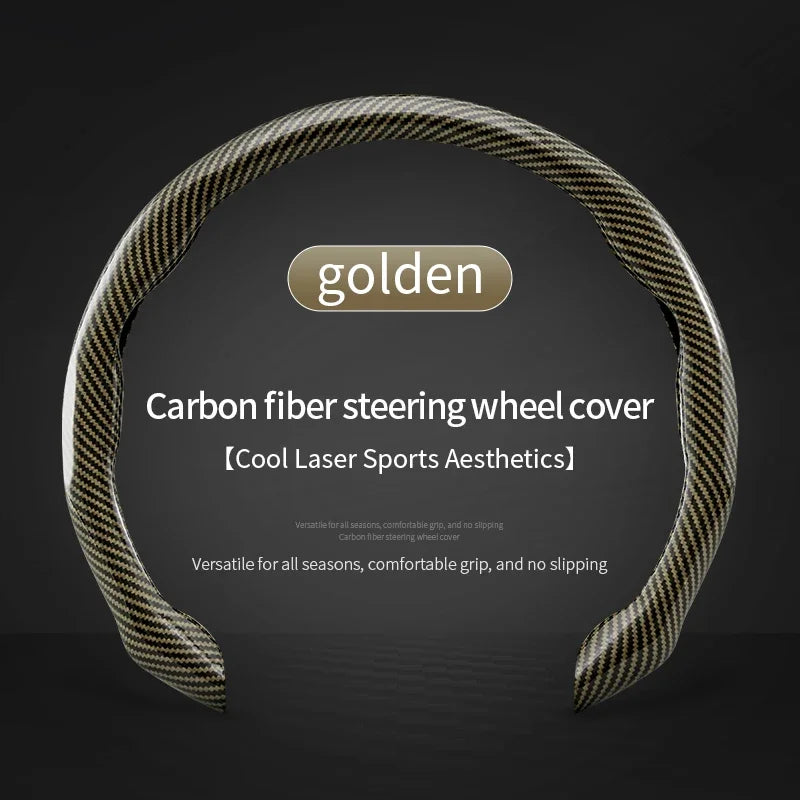 Universal Matte Carbon Fiber Silicone Steering Wheel Cover