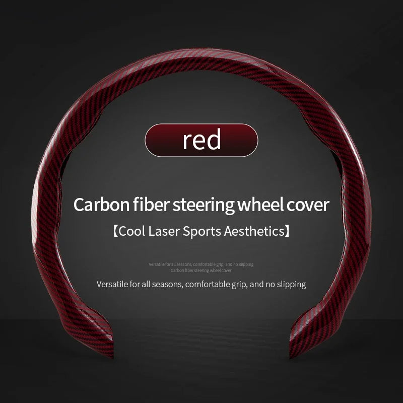 Universal Matte Carbon Fiber Silicone Steering Wheel Cover