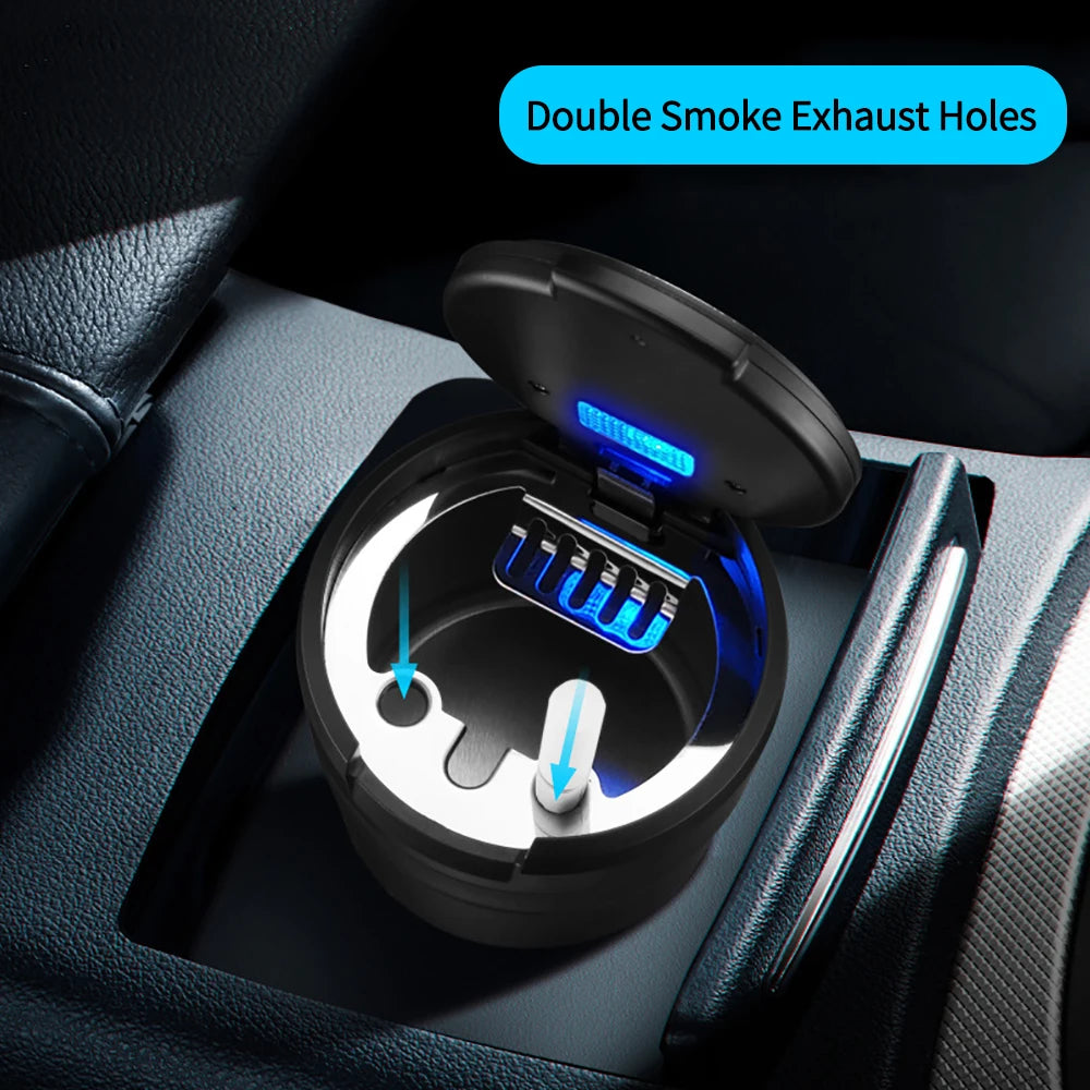 Portable Car Ashtray Garbage With LED Light