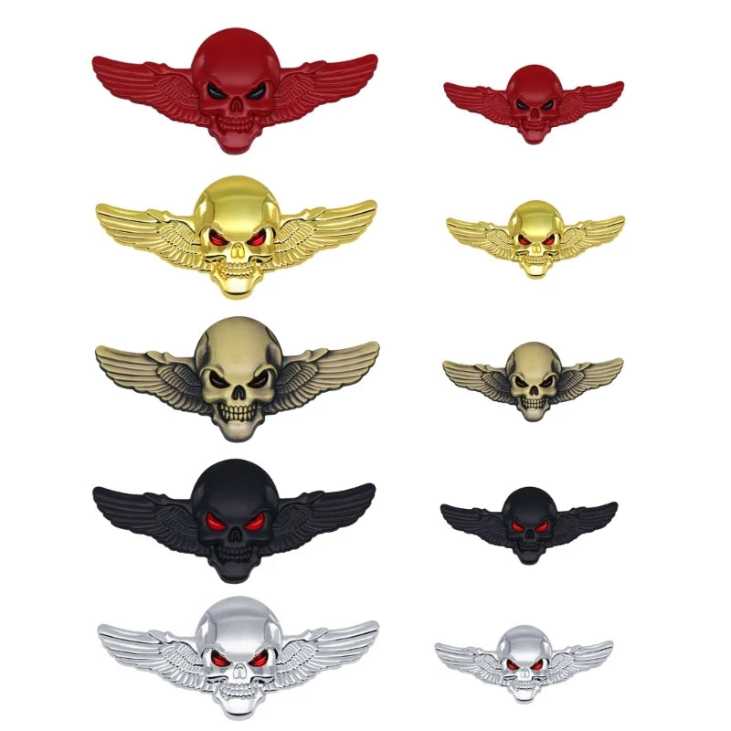 3D Skull Wing Metal Car/Motorbike Stickers