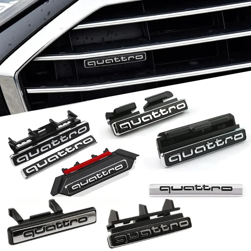 Car Front Grille Badge Emblem Sticker For Audi Quattro