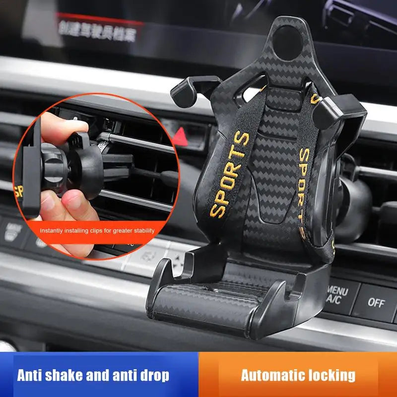 Racing seat shape phone holder for your car