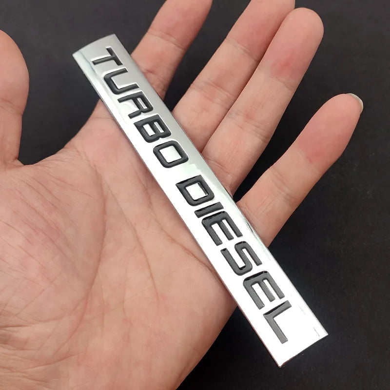 3D Chrome Metal "Turbo Diesel" Emblem Sticker