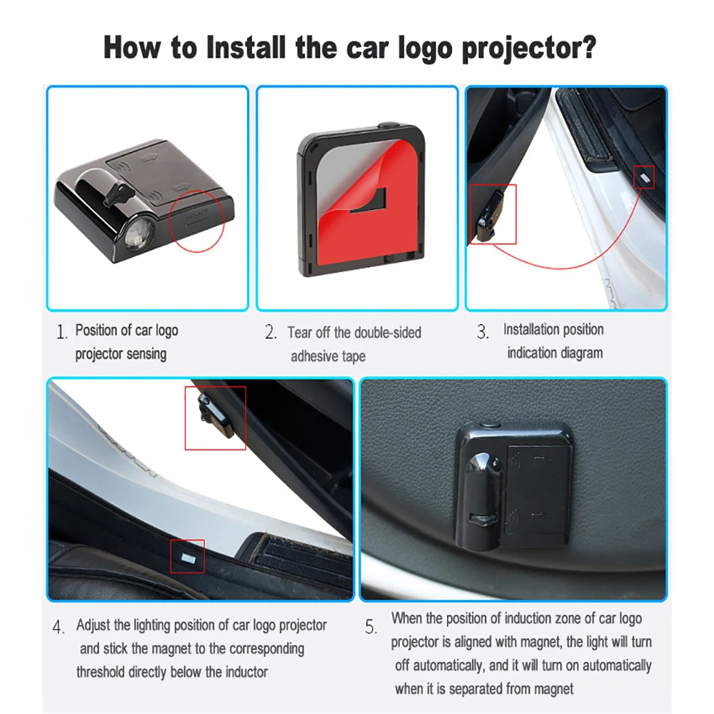 Car Door Welcome Lights Laser Projector - Bat