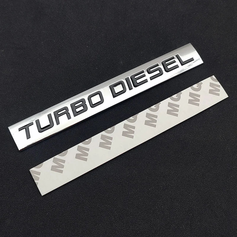 3D Chrome Metal "Turbo Diesel" Emblem Sticker