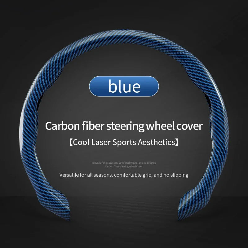 Universal Matte Carbon Fiber Silicone Steering Wheel Cover