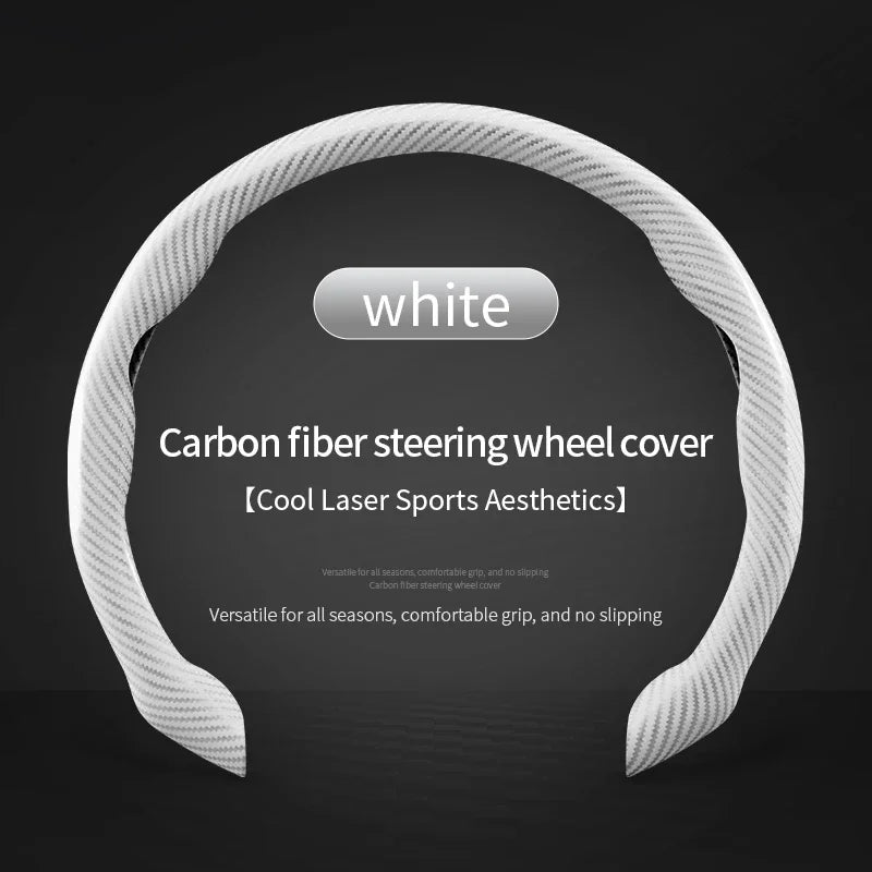 Universal Matte Carbon Fiber Silicone Steering Wheel Cover