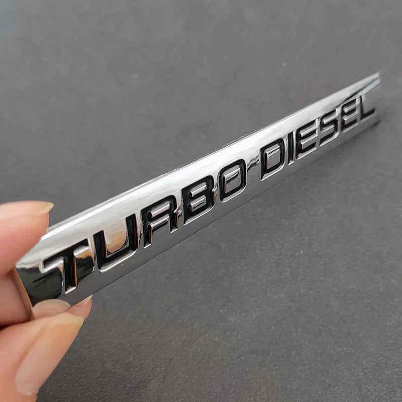 3D Chrome Metal "Turbo Diesel" Emblem Sticker