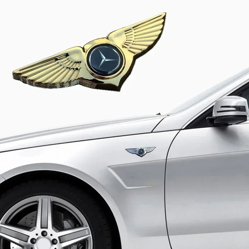 3D Car Metal Sticker "Angel Wings" For Mercedes-Benz